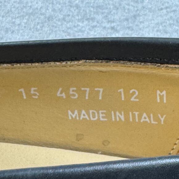 Johnston & Murphy Loafers Mens 12 Black Leather Tassel Signature Series Italy
